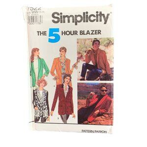 Simplicity 5 Hour Misses Blazer Sewing Pattern 7522 Sizes 18-24